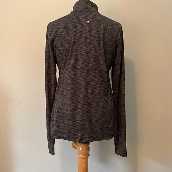 Ideology Women's Gray Patterned Pullover Half Zip Workout Athletic Top - Picture 5 of 9